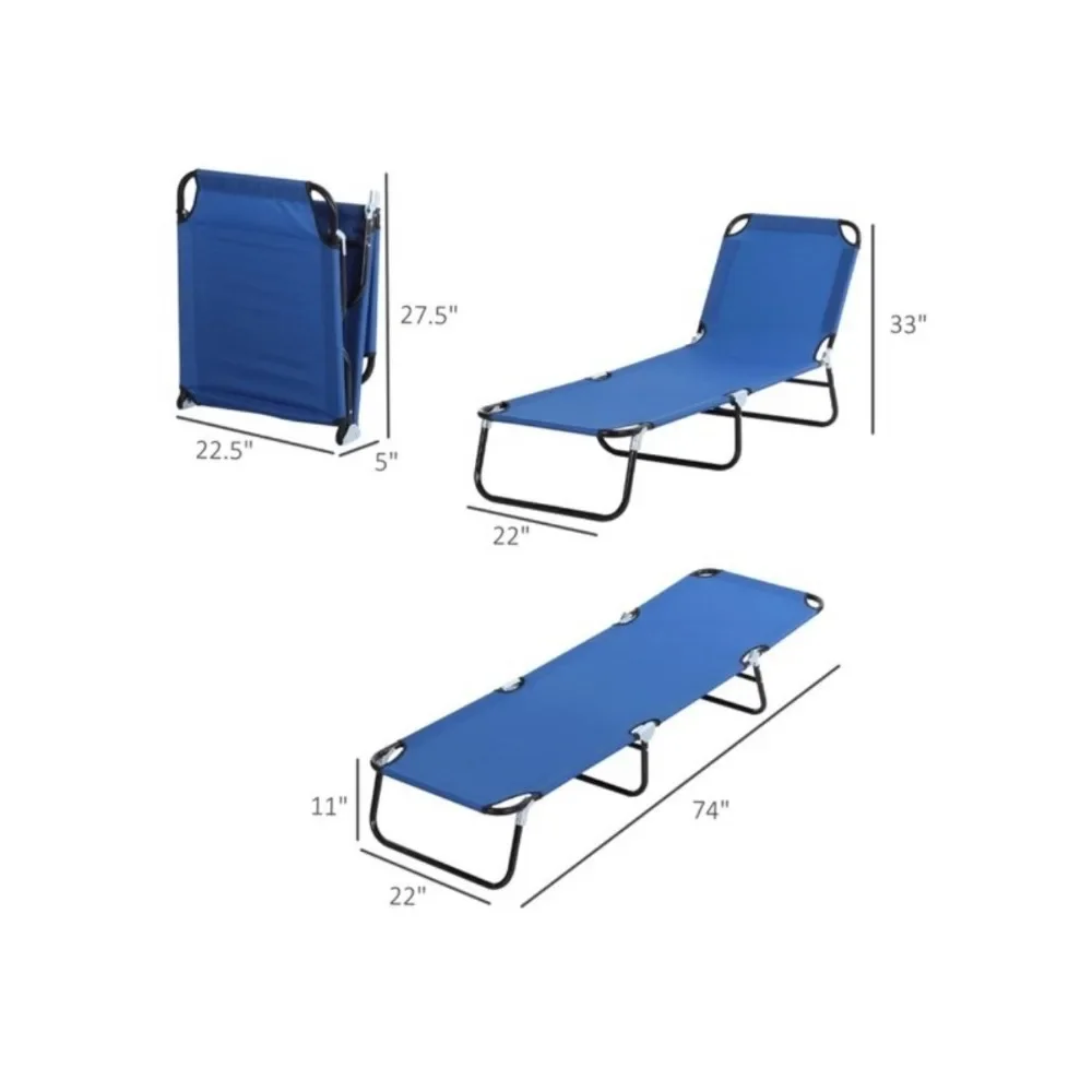 Fold-out recliner / beach chair waterproof powder-coated steel foldable design for easy transport and comfortable headrest