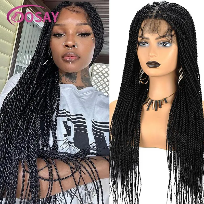 

Full Lace Frontal Wigs Twist Braided Wigs For Black Women Box Braided Lace Front Wig Twist Braid Wig Box Braids Lace Front Wig