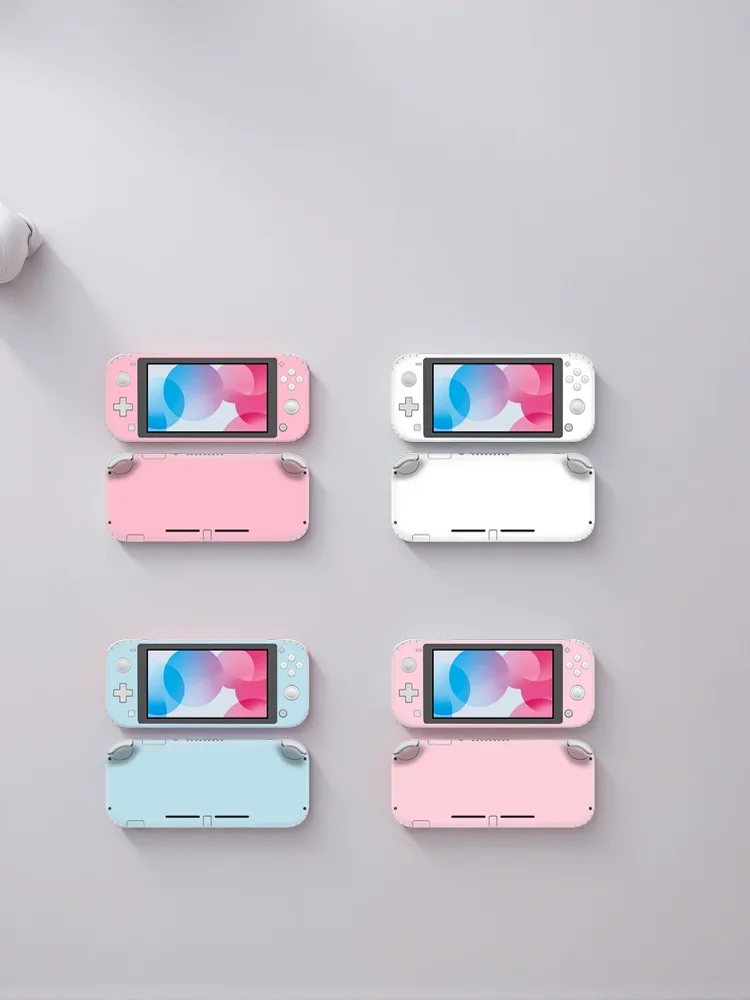 Naklejka ochronna z winylu na Switch Lite w kolorach czystego różu, fioletu, czerwieni i bieli, naklejka na konsolę NS Lite i Joy-con. — zdjęcie produktu 7