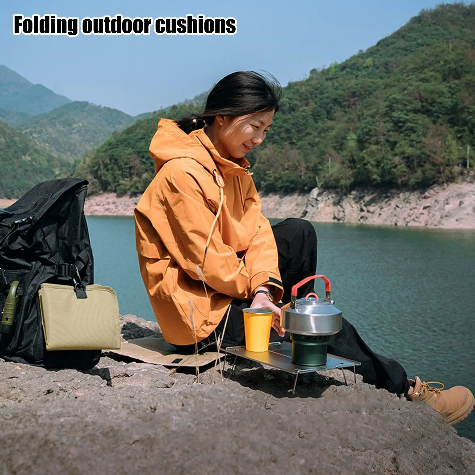 Stadium Seat Cushion Waterproof Folding Cover Mat With Hangable Buckle Small Seat Cushion For Camping Floor Backpacking Work Car
