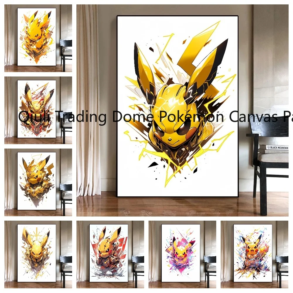 

Japanese Classic Anime Pikachu Poster Home Gifts Children's Bedroom Decor Cartoon Character Picture Wall Art Modern Room Decor