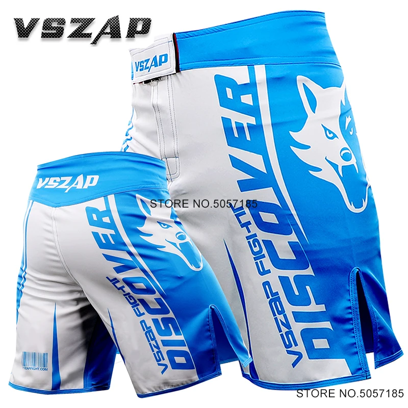 Vszap MMA Shorts Men's Muay Thai Grappling Shorts Gym Sports Workout Pants No Gi BJJ Jiujitsu Training Kickboxing Fight Trunks