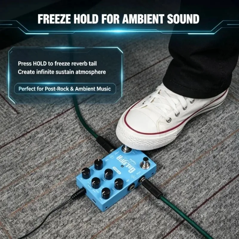 M-VAVE Reverb Guitar Pedal Freeze Hold Infinite Sustain Ambient Postrock True Bypass for Electric Guitar Studio Live Performance