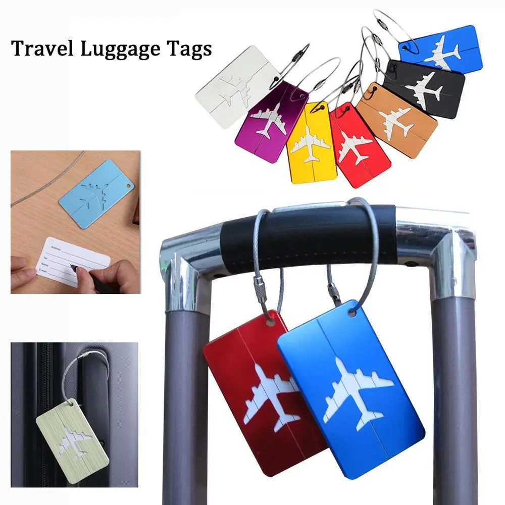 Metal Travel Luggage Tags Baggage Name Tags Suitcase Address Label Holder Aluminium Alloy Luggage Tag Travel Accessories