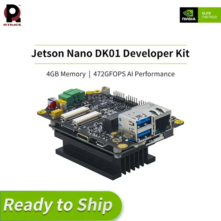 Hot Koop Waveshare Originele NVIDIA Jetson Nano Developer Kit RTS-NANO-DK01 4GB Nvidia Jetson Nano AI Robot Embedded Case