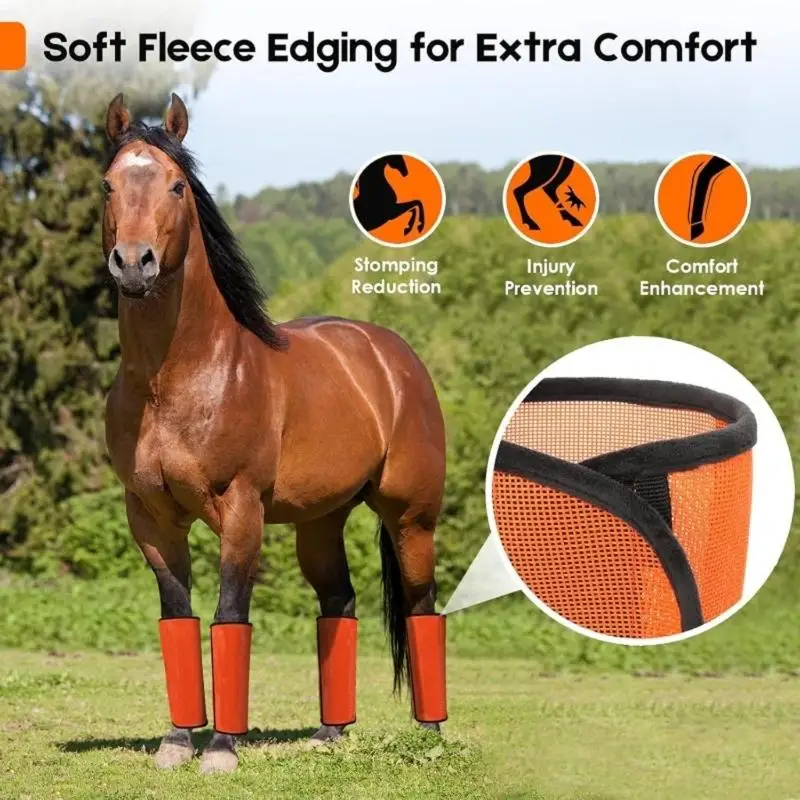 652F Light weight Ventilated Meshes Horse Boot Mosquitoes Protecting Breathable Horse Leg Armors Training Accessories
