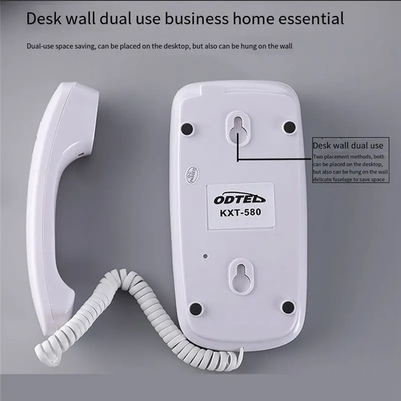 [On Sale]KXT-580 Big Button Corded Phone Wall-Mounted Telephones Machine Support Wall Mount or Desk Phone Black