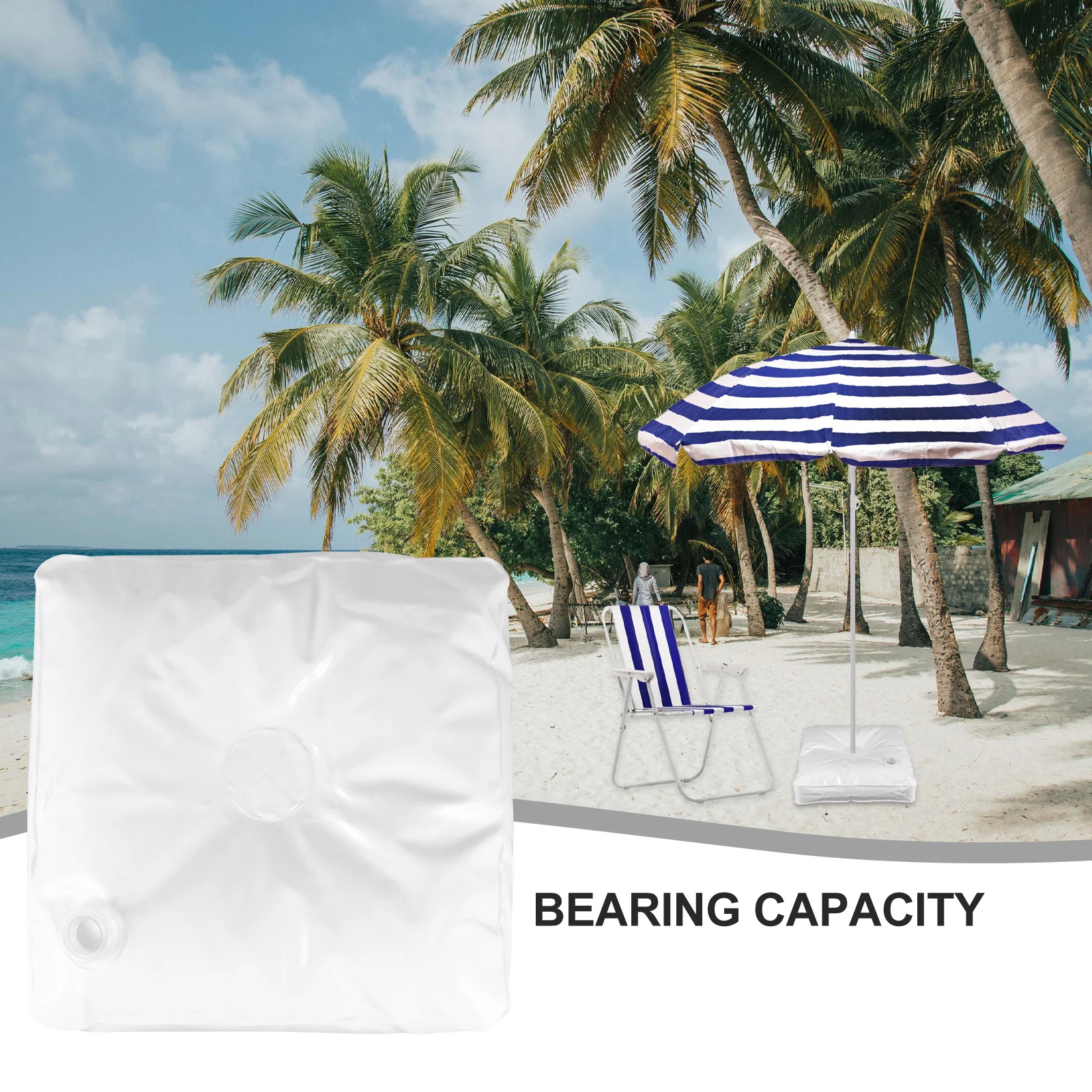 

32x32x8 White 9 10kg Foldable Water Injection Base for Patio Stand Outdoor Umbrella Weight Bag PVC Umbrella Base