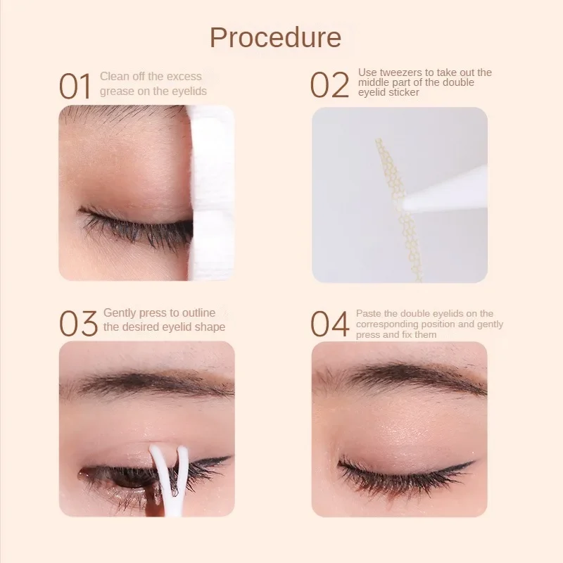 Natural Invisible Double Eyelid Tape Stickers Fiber Instant Eyelid Lift Paste Long Lasting Bigger Eyes Beauty Tool