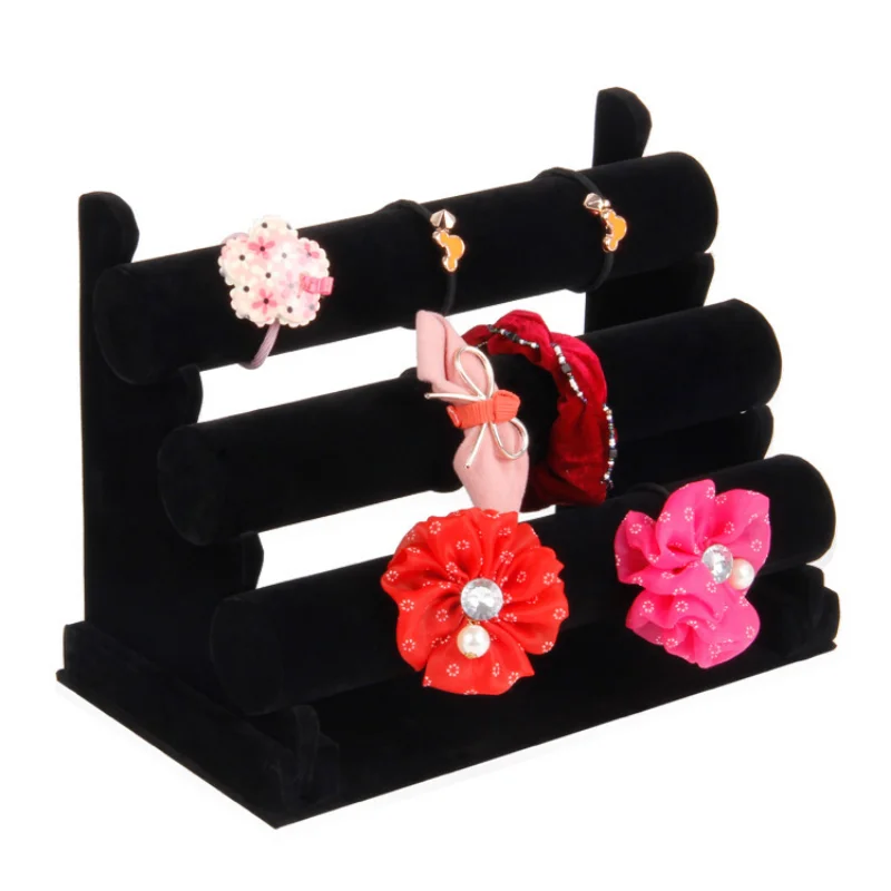 Soporte de franela para pulsera, cadena de joyería, banda para el pelo, reloj, collar, soporte de exhibición, estante de almacenamiento desmontable