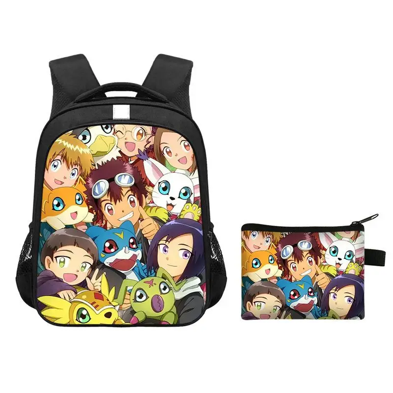 Digimon animation cartoon elementary school student schoolbag reflective strip warning large-capacity spine protection bag