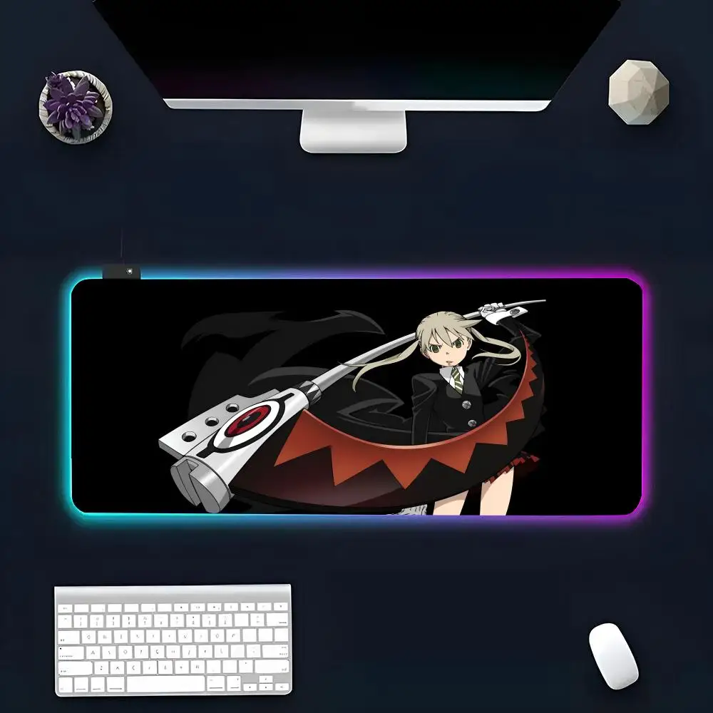 C-Carpet Soul Eater Mouse Pad RGB Glow Personality Picture Custom PC Table Mat Carpet Mat Game Player Dedicated LED