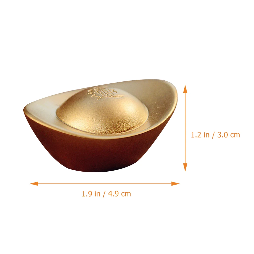 

Mini Golden Ingot Brass Wealth Decorative Piece High Grade Material Smooth Touch Rounded Edges Compact Size Traditional Chinese