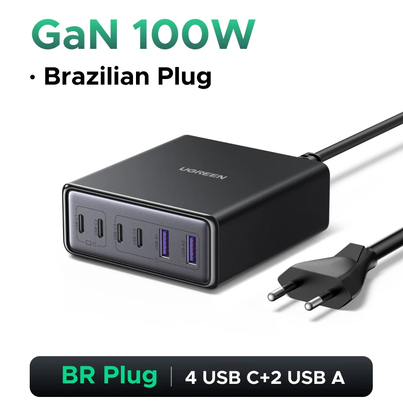 Ugreen 100W Gan Charger Desktop Laptop Fast Charger 4 In 1 Adapter Voor Iphone 14 13 12 Pro Max telefoon Oplader Xiaomi Samsung