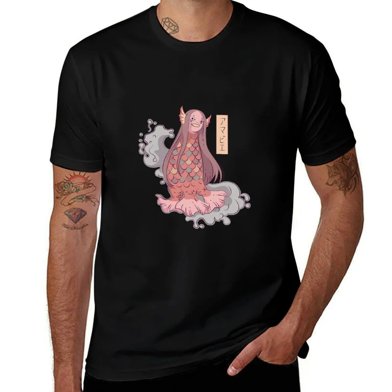 

AMABIE JAPANESE MERMAID T-Shirt blue archive Louboutins boys whites funny costumes mens designer t shirt