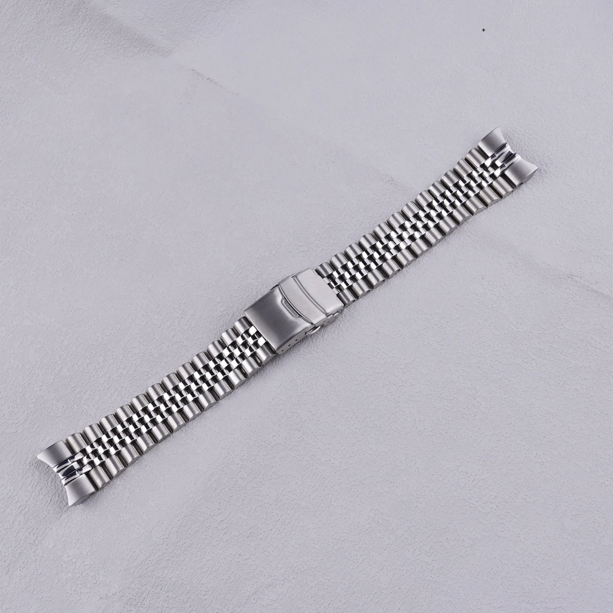 For Seiko Sea Urchin SNZF13 SNZF15 SNZF17 SNZF19 22mm Solid Curved-End Stainless Steel Silver WatchBand Strap Bracelet By Rolamy
