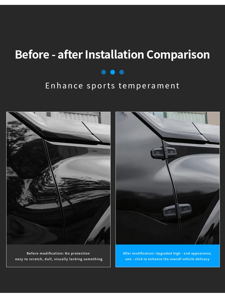 Universelle ABS-Offroad-Auto-Außenscharnierverkleidung, einfache Installation für SUV, Pickup, Limousine, Außenstyling und Außenzubehör – Detail 3