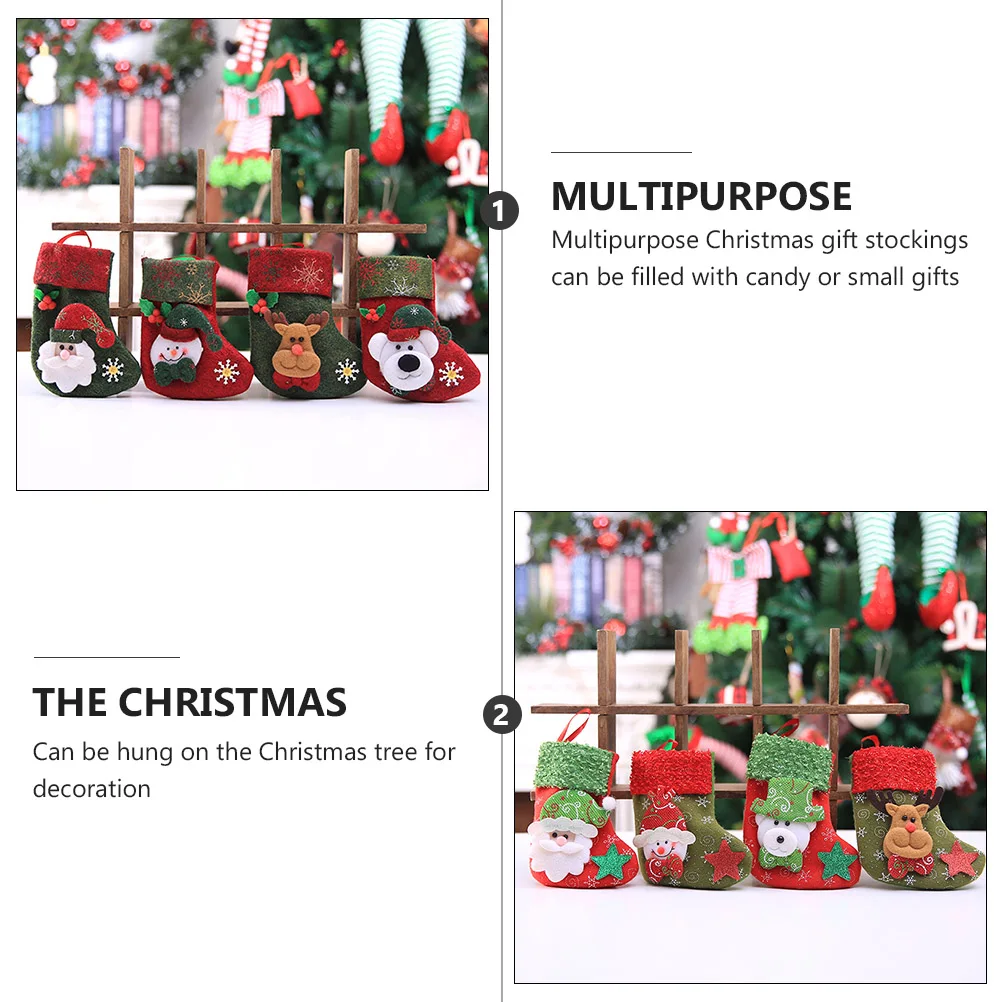 

10 pcs Stockings Hanging Decor Christmas Gift Bag For Tree Multipurpose Gift Bag Party Supplies Festive Sock Ornament