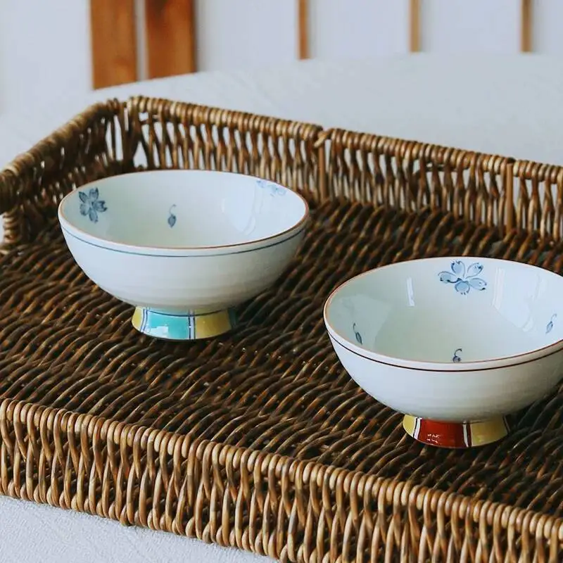 

In Stock Japanese Imported Arita Ware Hand-Painted Cherry Blossom Pattern Tall Small Tea Bowl