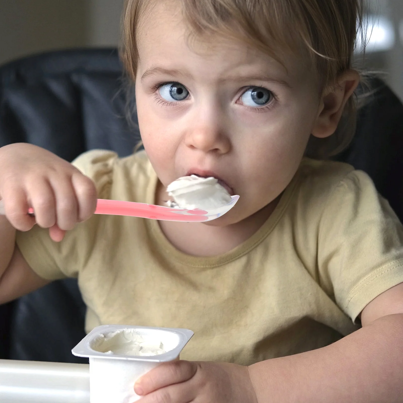 4 Uds. Cuchara de comida sólida, vajilla para niños, cucharas para bebés de silicona fáciles de sostener para