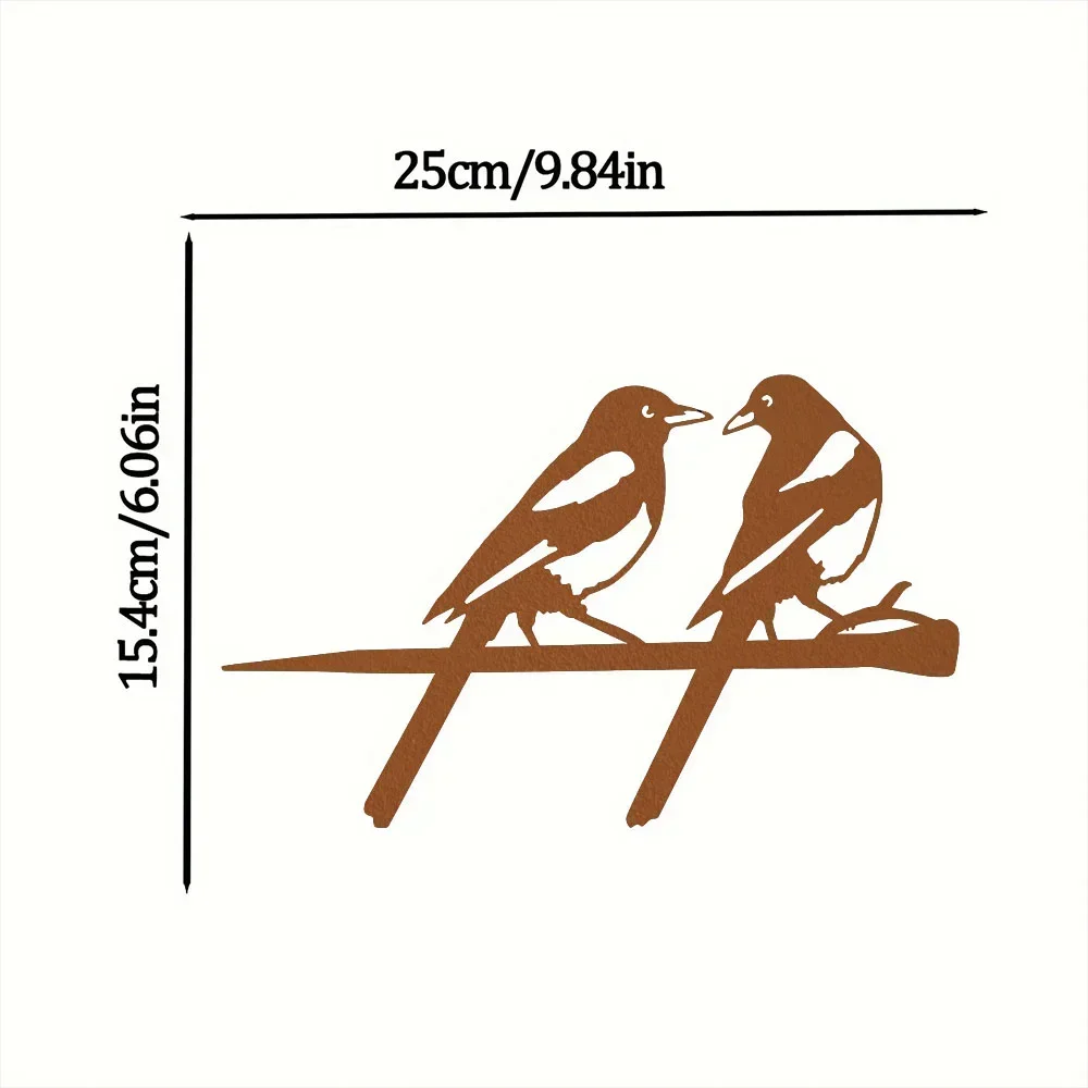 Alluring Graceful Two Birds Iron Art – Add Appeal to Your Outdoor Space. Appealing Wooden Stake for Fence