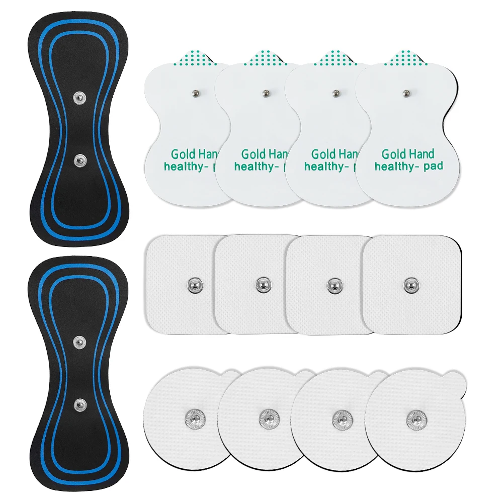 Tens Replacement Patch Self Adhesive EMS Muscle Stimulator Patch Reusable Electrodes Use 3.5mm Snap Connector Lead Wires Patches