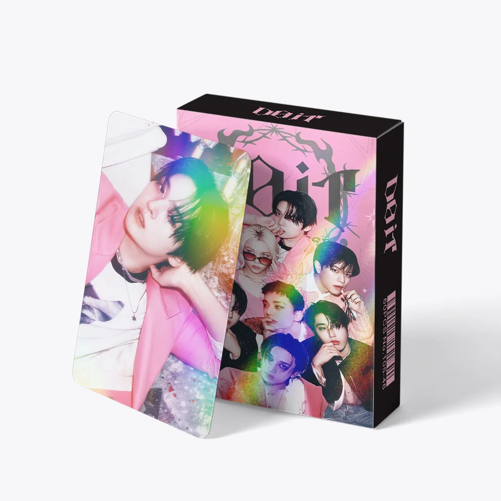 Kpop 60 pçs crianças vadios novo álbum fazer it lee yong bok hwang hyun jin cartão postal laser cartão de foto lomo cartão presente