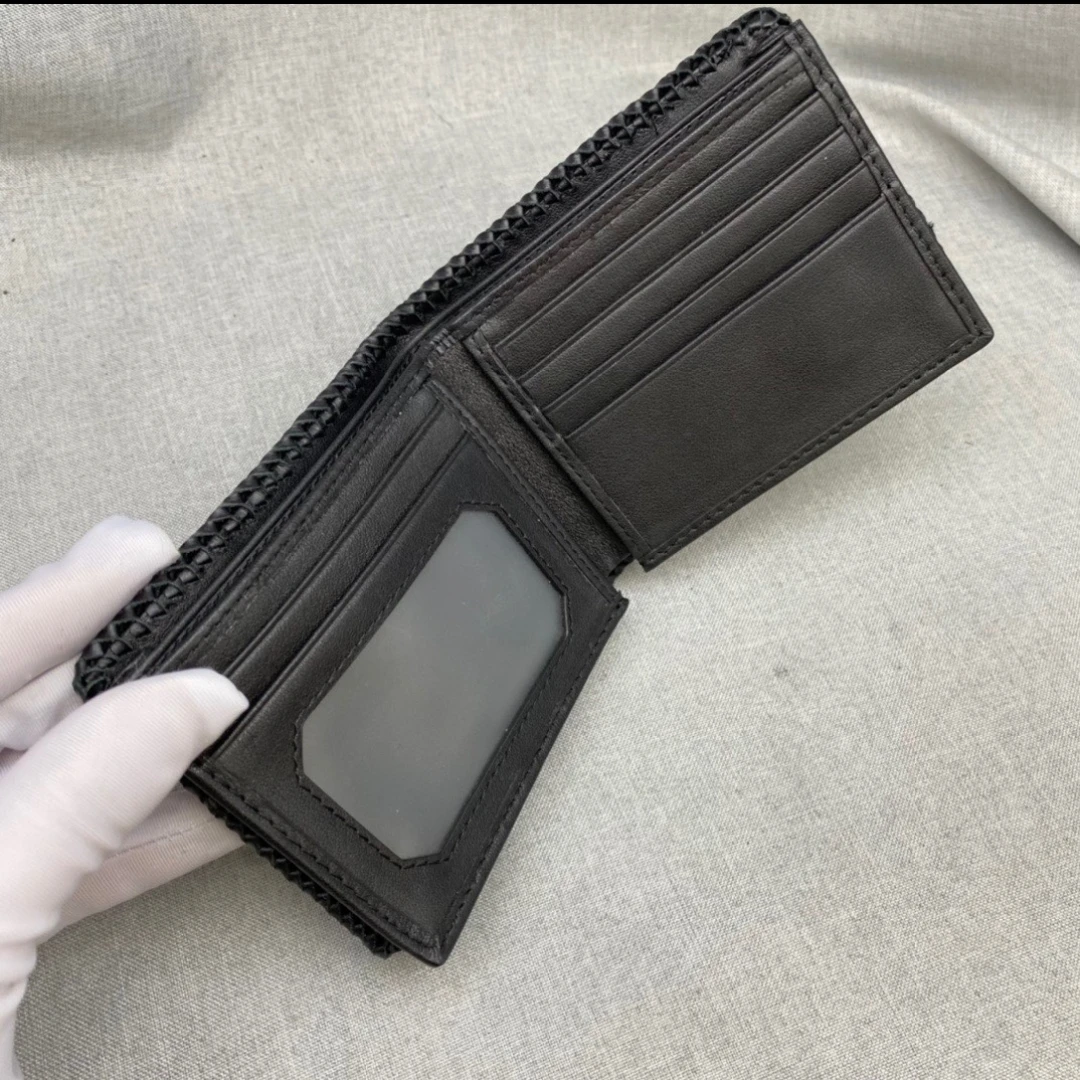 2022 New Creative Crocodile Leather Hand Woven Men\'s Wallet Leisure Fashon Wallets For Man Real Leather Multi Card Slots Bag 45