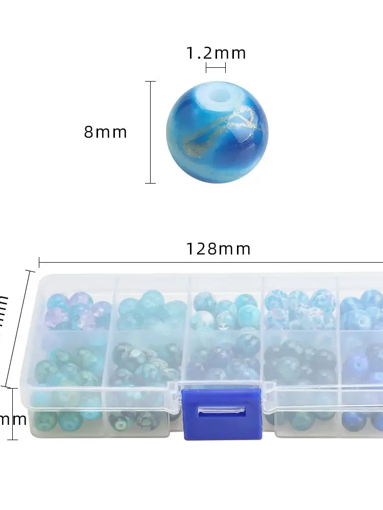 AliExpress ZHUBI 200Pcs/Box 8MM Colorful Crack Stone Assorted Round Glass Beads Gravel for DIY Making Charms Bracelet Necklace Earings Jewelry