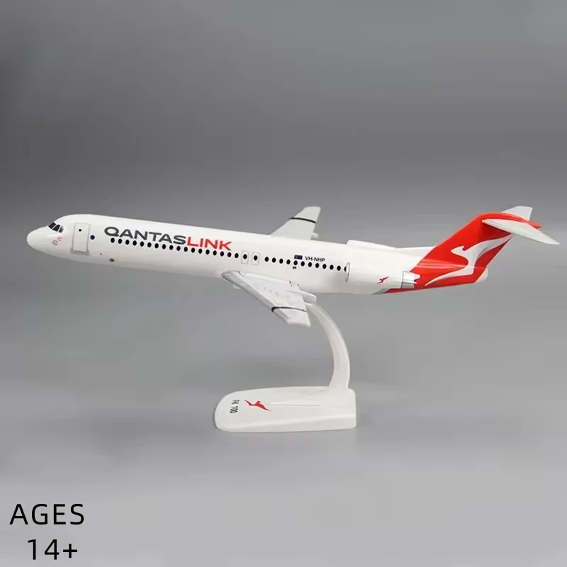 Scale 1:100 QANTAS Airlines Fokker FK-100 FK100 ABS Plastic Airplane Model Toy Aircraft Plane Model Display Collection