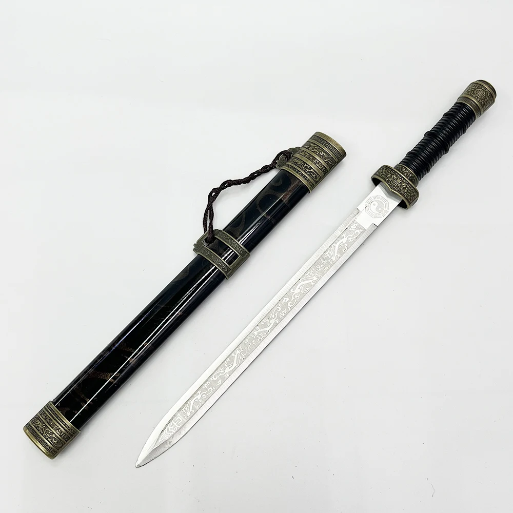 28CM Chińskie Starożytne Broń Zimna Broń Model Miecza Smoczego Chantingu Kolekcjonerski Ornament na Biurko Kreatywny Prezent Urodzinowy dla Chłopaka Zabawka