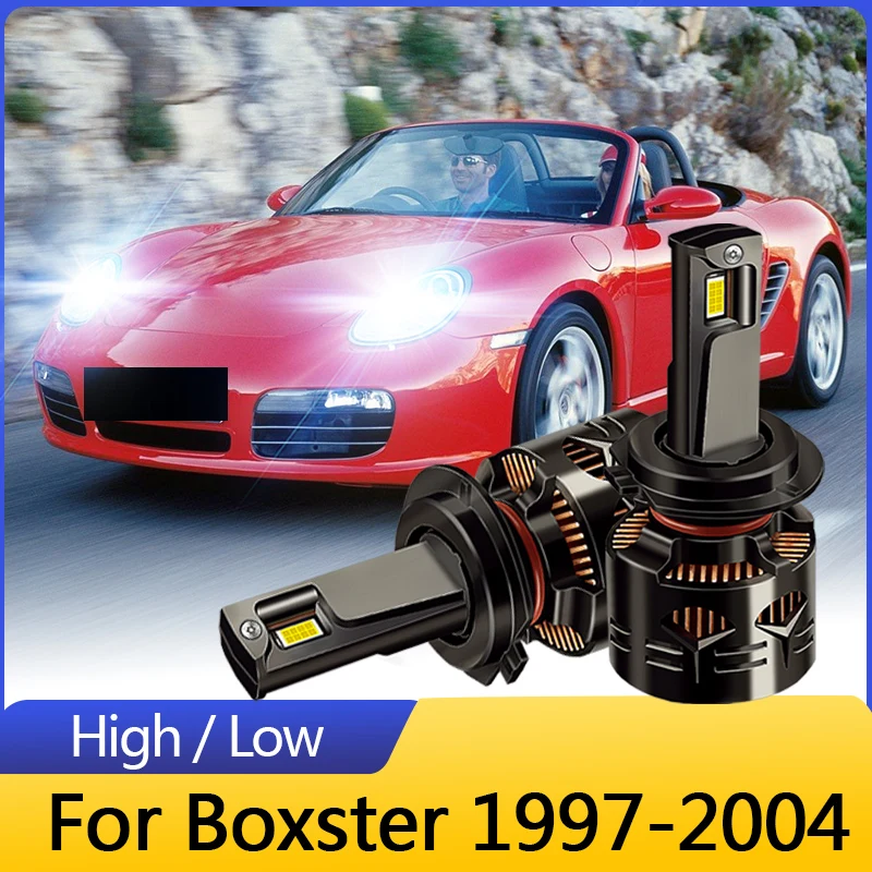 2PCS 100W High quality White CANbus For Boxster 1997-2004 LED Headlights H7 High Beams Low Beams Front Lamps 30000LM Plug&Play