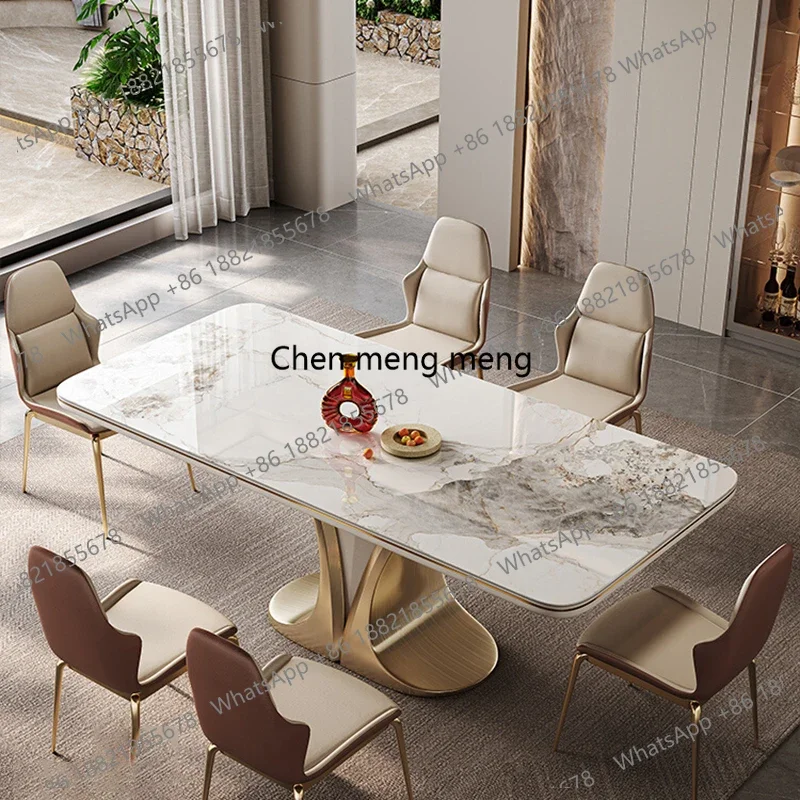 

Горячие продажи, мраморный обеденный стол для конференций, стулья, скандинавский современный офисный обеденный стол, дизайнерский высокий сервис, стойка регистрации Mesa Kitchen F