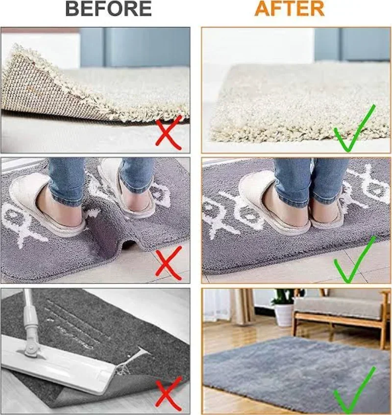 Self-adhesive Carpet Stickers Double-sided Reusable Washable Carpet Fixed Sticker Floor Rug Mat Patch Corner Pad Tools Wholesale