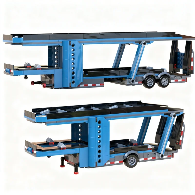 408 Pezzi MOC Rimorchio Corto, Modello di Traffico Urbano, Blocchi da Costruzione, Regalo di Natale, Giocattoli Fai-da-Te, Idea Creativa