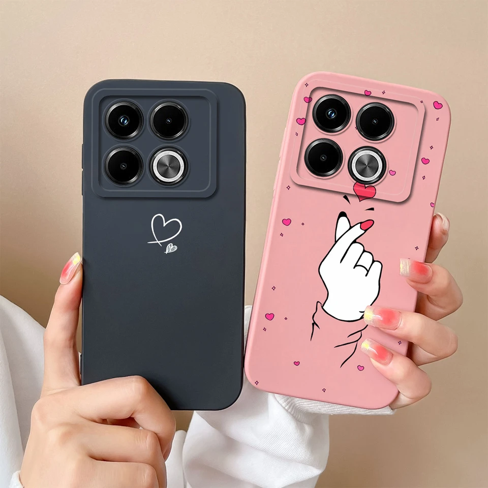Case For Infinix Note 40 5G Love Heart Cute Bear Liquid Durable Shockproof High Quality Shell For infinix note 40 5g Coque Funda