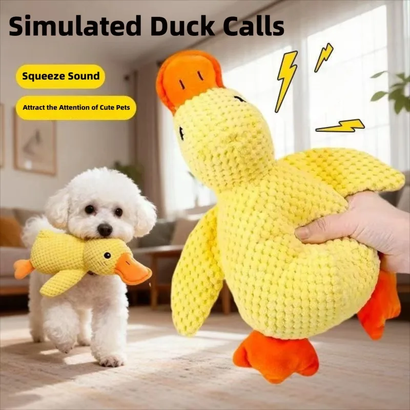 Duck Dog Toy Plush Chew Resistant Durable Dog Toy with Quacking Sound Teeth Grinding Relief Soft Companion for Small Large Dog