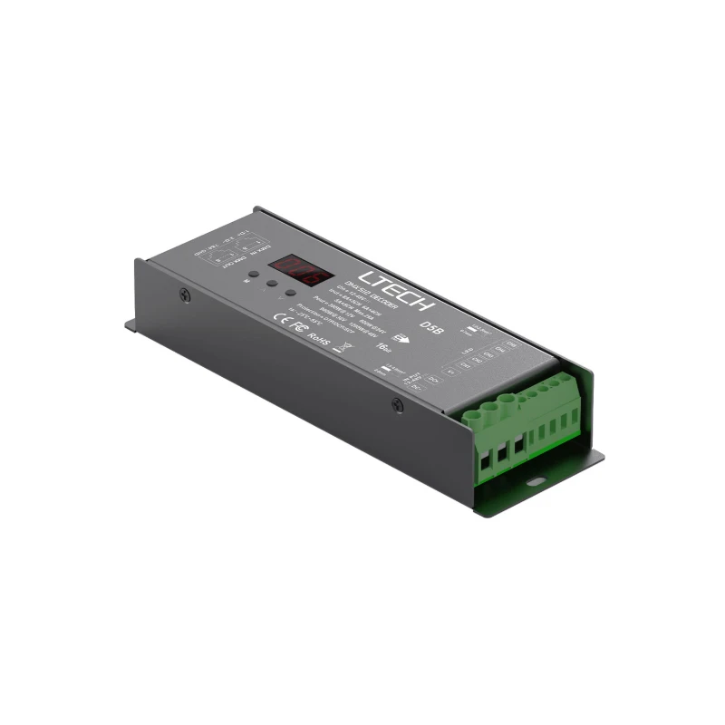 LTECH Led RGBWY Strip DMX Decoder DC12V 24V Input 5A 5 Channel 600W Output Led  RGB RGBW RGBCY Strip PWM DMX512 Slave Controller