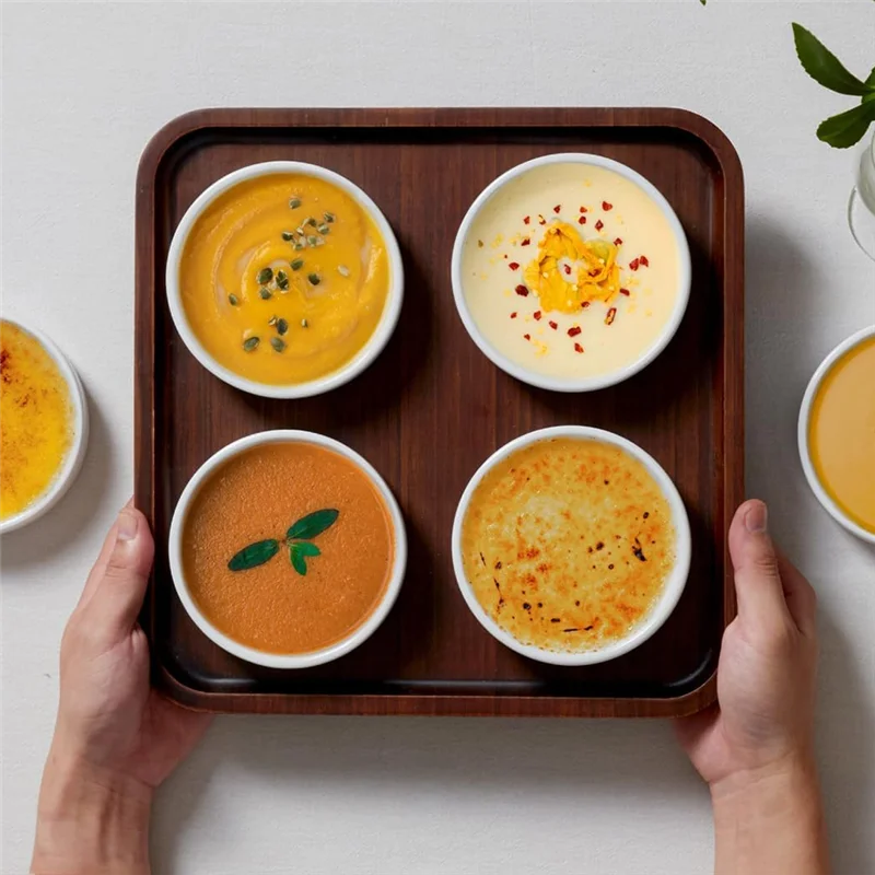 

ABJO-Ramekins, 4 унции, Creme Brulee Ramekins, безопасные неглубокие суфленые блюда для духовки, формы для выпечки по краям, 6 упаковок