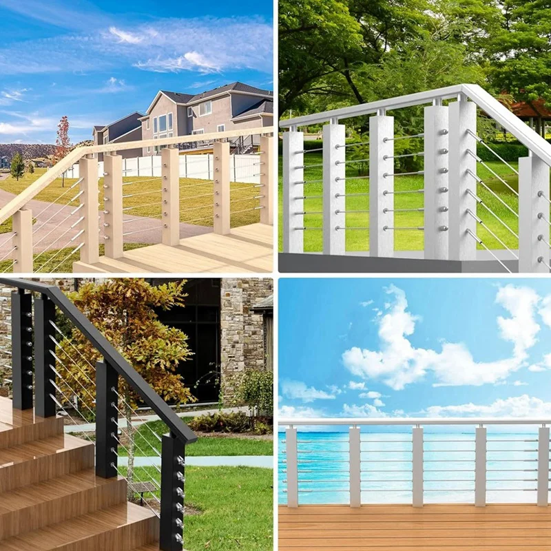 Hot 10 Pairs 4X4in Invisible Cable Railing Kit, 1/8In Invisible Receiver And Swage Stud End For 2X2in,4X4in Wood/Metal Posts