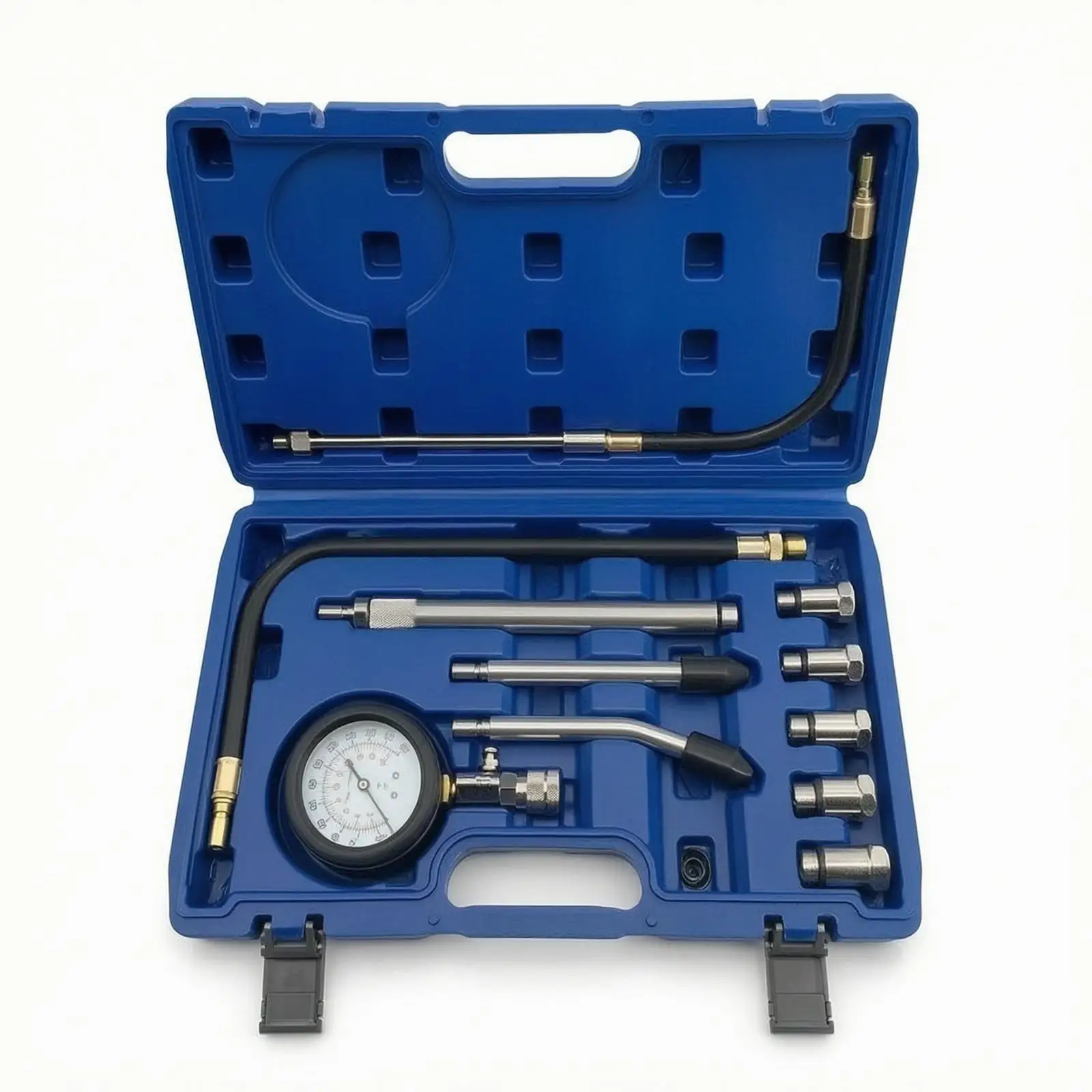 Cylinder Compression Tester Engine Pressure Gauge Kit 20 Bar for Auto Repair with Portable Carry Case