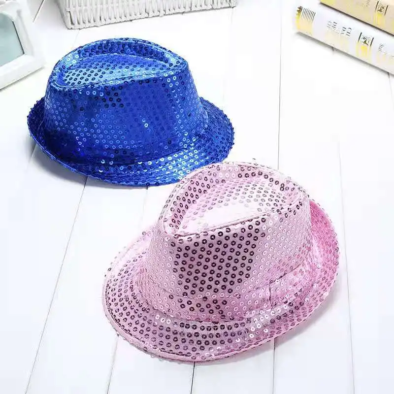 Cosplay Hat Child Adult Cap FreeShipping JAZZ Michael Jackson Sequin Dance Perform Stage Gifts Funny Toy Lovely Fashion Party