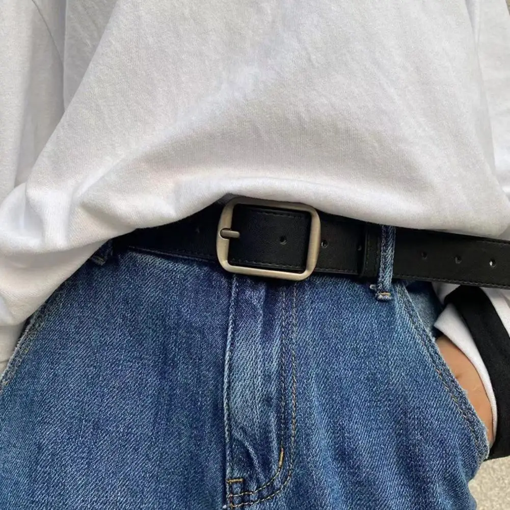 Женский джинсовый ремень, винтажный джинсовый ремень унисекс в западном стиле с регулируемым дизайном, ретро-джинсовый ремень с несколькими отверстиями для мужчин и женщин, искусственный ремень