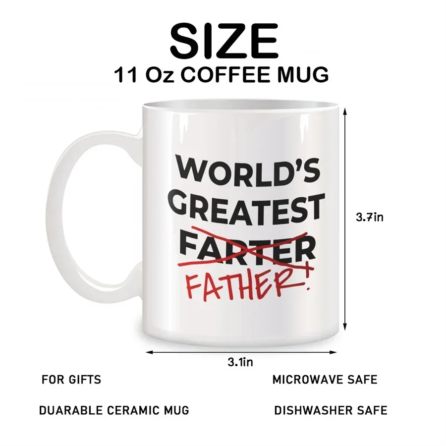 Fathers Day Mugs For Best Farter Ever from Son Daughter Kids Birthday Gifts Novelty Coffee Ceramic Tea Cups White 11 oz