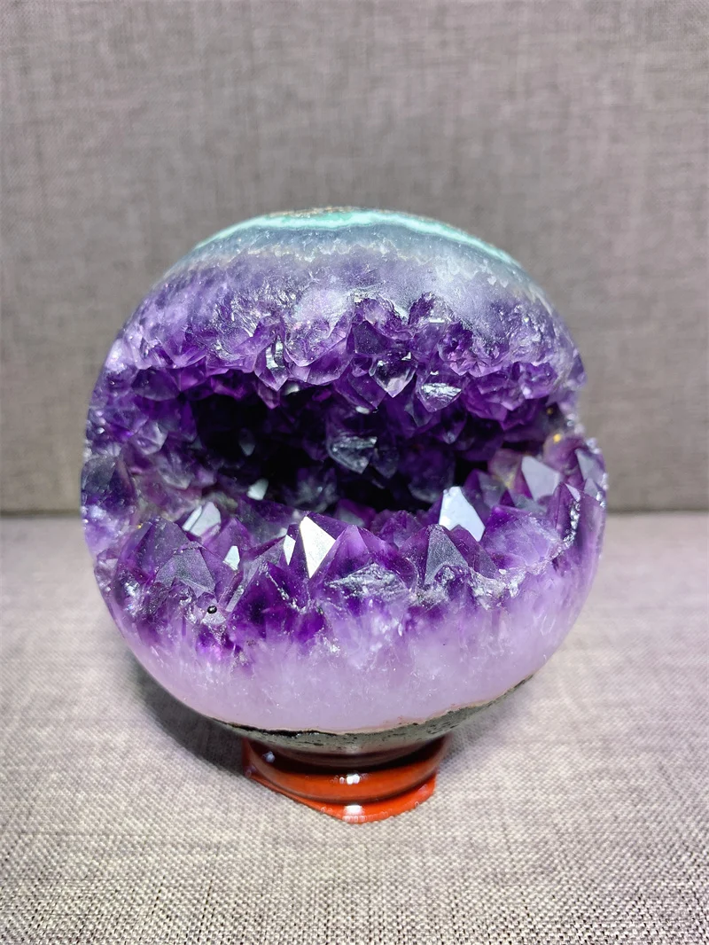 Natural Amethyst Cluster Sphere Free Form Tumble Crystal Mineral Madagascar Healing  Workmanship Ornament Carving Chip Sphere