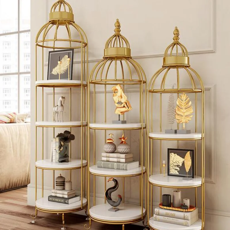 

Nordic Racks Simple and Creative Bird Cage Shelf Living Room Multi-layer Floor Flower Rack Indoor Flower Rack Book Storage Rack