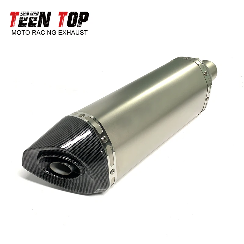 

51MM Exhaust Muffler 470mm Universal Motorcycle Exhaust Elbow Pipe CBR650 Z1000 CBR1000R MT09 MT07 RS660 Silencieux Escape Moto