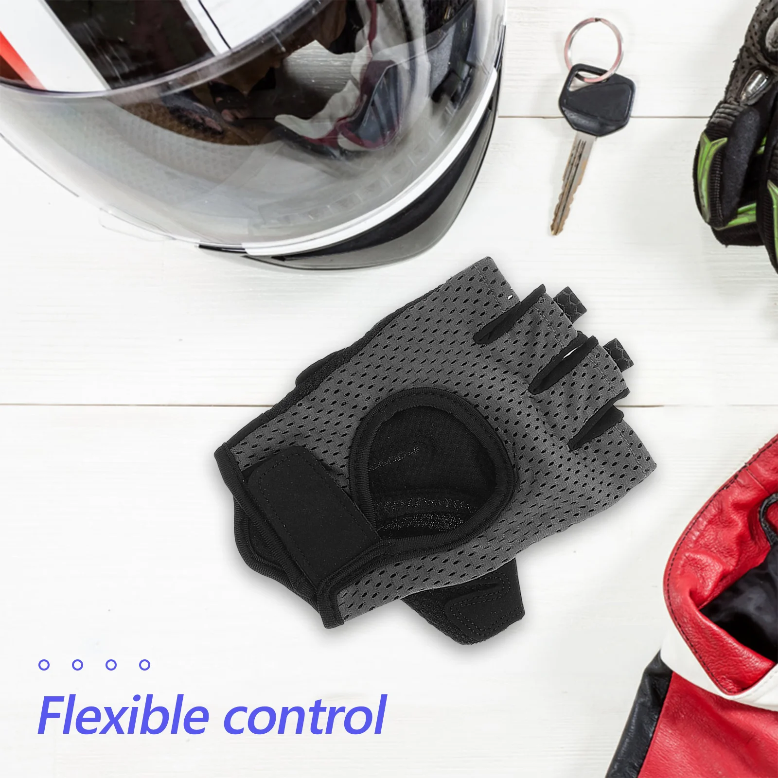

1pcs 1 Pair Half Finger Fitness Gloves Grey For Cycling Gym Workout Weight Lifting Outdoor Sports Breathable Anti Slip Padded