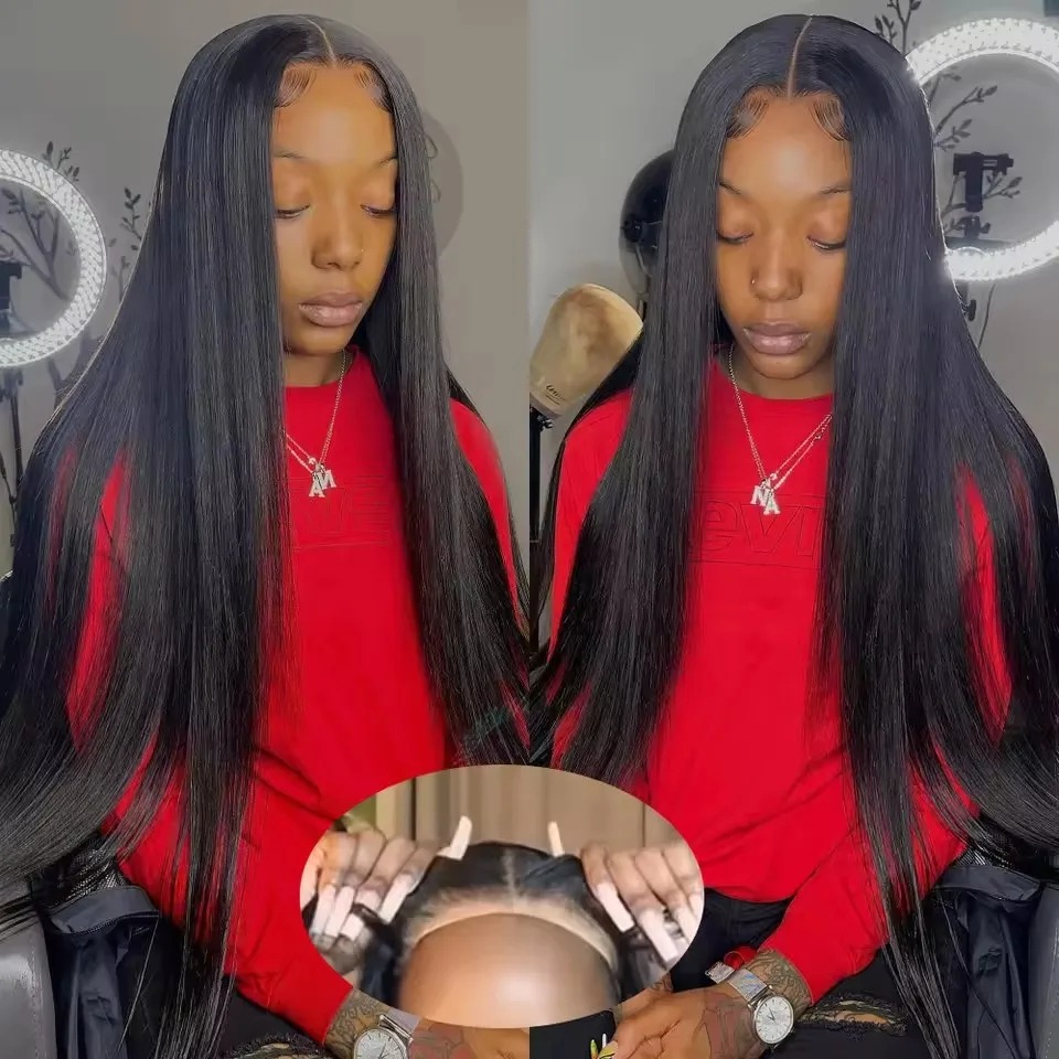 5x5 6x4 Bone Straight Glueless Wigs 100% Human Hair Ready To Wear Brazilian 13x4 13x6 HD Lace Frontal Wigs For Women Preplucked