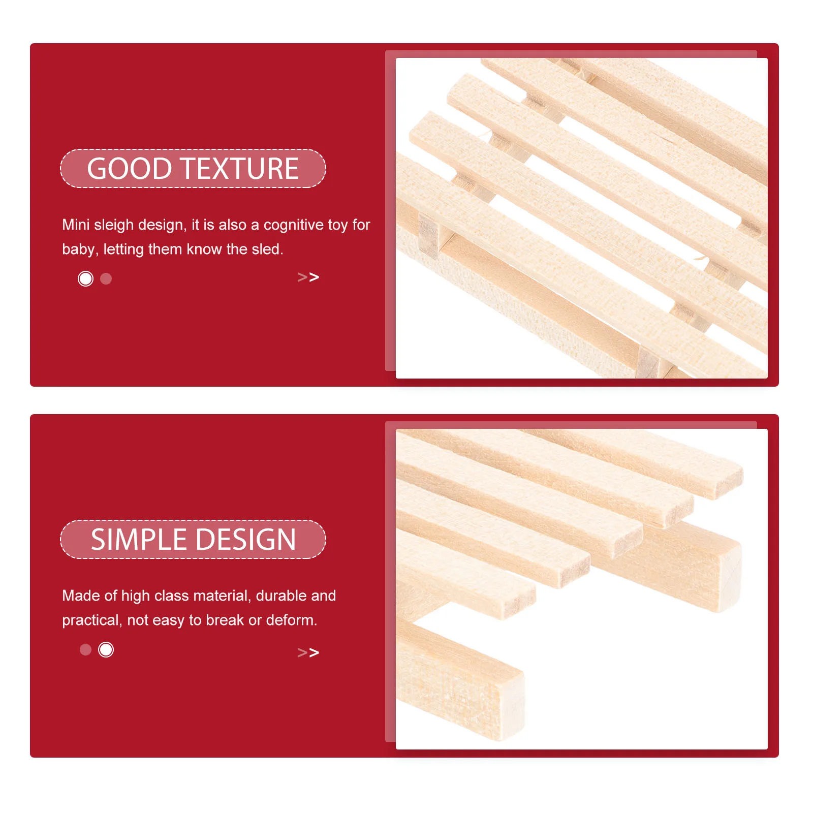 

3 Pcs Solid Wood Sleigh Decoration Christmas Unfinished Craft Sleds Mini Sleighs Wooden for Crafts Miniature
